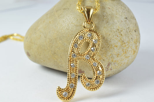 18KT 33mm Gold Filled Initials,Initial Gold Filled Initial Pendant Name"B, C, H, M" Valentine's Day Gift Initial Monogram,Special Initial