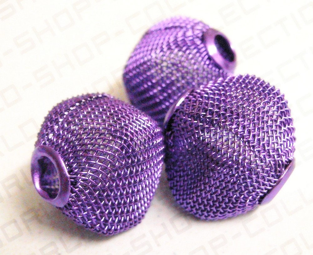 6 PCs Wire Mesh Beads Basketball wives large hole Square Beads 21mm metal jewelry big hoop earring chunky bead jewelry making