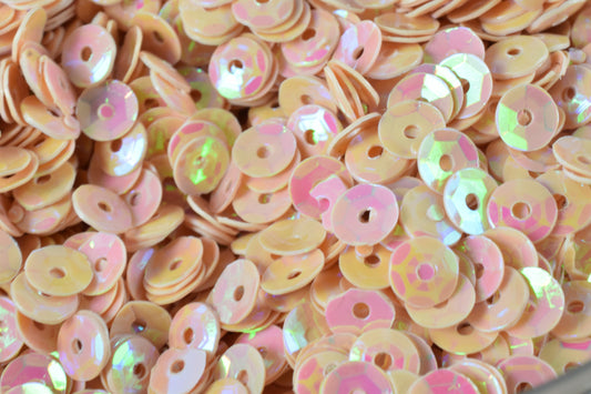 3/4/6mm Peach Baby Pink Cup Iridescent Sequins Sheen Round Sequins/Loose Paillettes,Wholesale Sequins,Shimmering Sequin Apparel