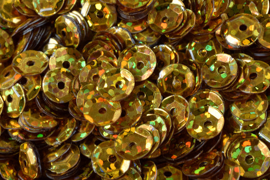 3/4/6mm Deep Gold Glossy Cup Iridescent Sequins Sheen Round Sequins/Loose Paillettes,Wholesale Sequins,Shimmering Sequin Apparel