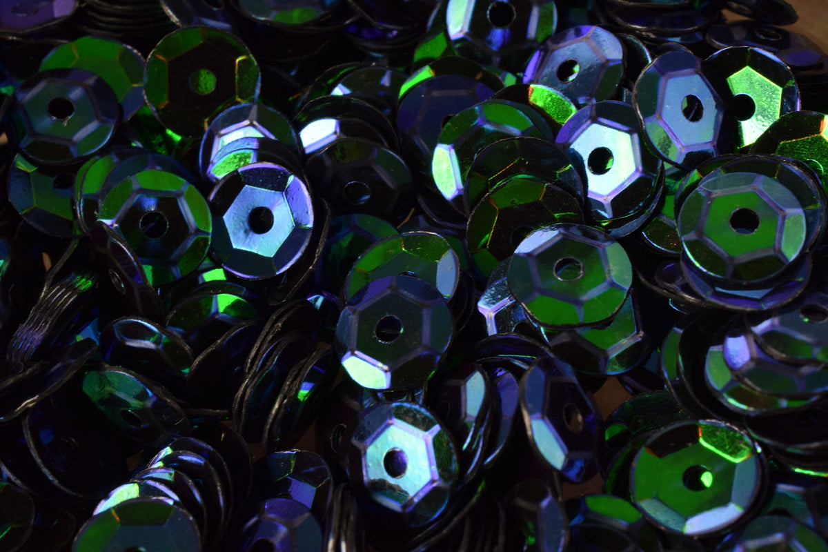 3/4/6mm Dark Blue Green Cup Glossy Iridescent Sequins Sheen Round Sequins/Loose Paillettes,Wholesale Sequins,Shimmering Sequin Apparel