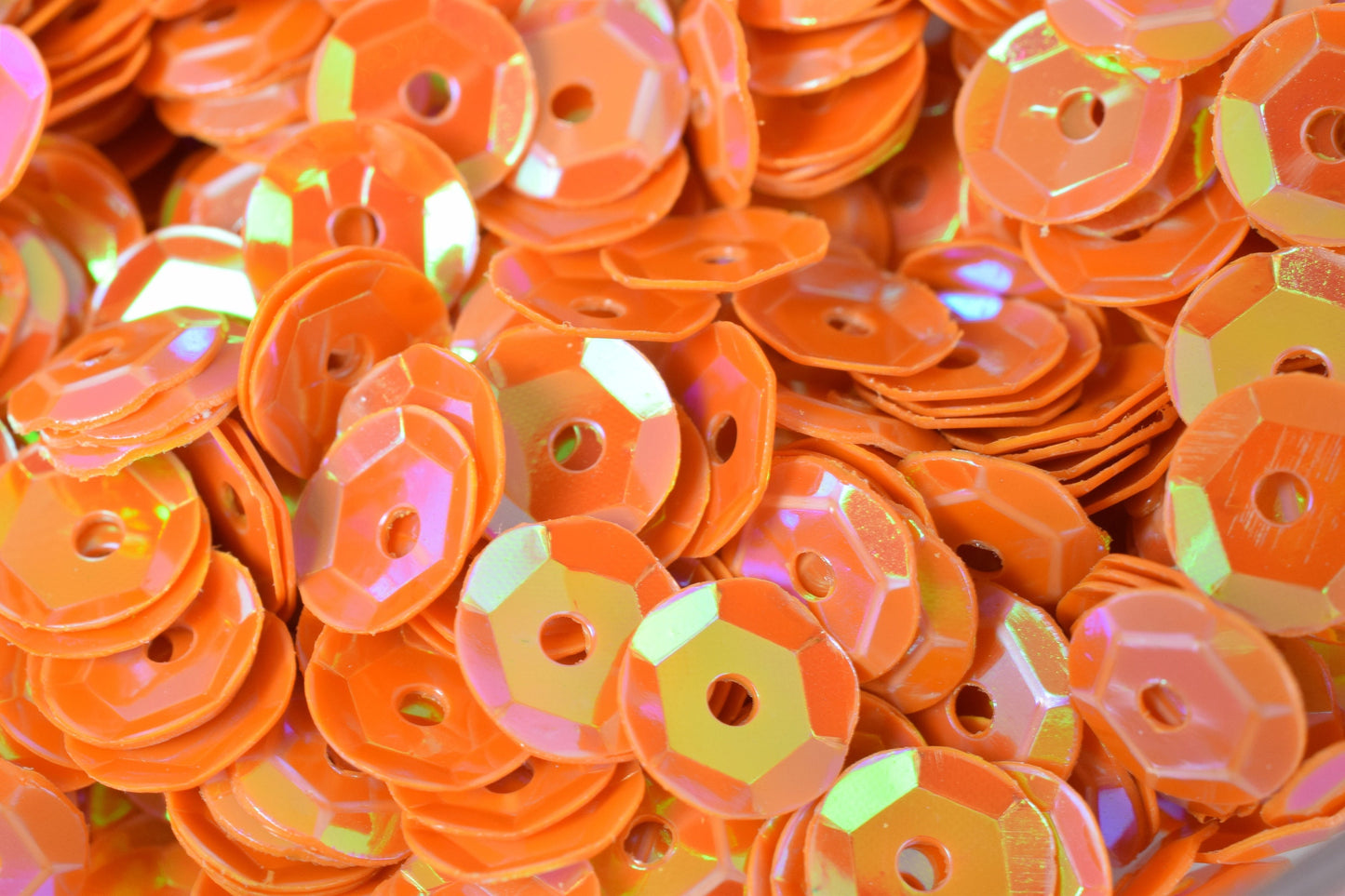 4/6mm Orange Cup Glossy Iridescent Sequins Sheen Round Sequins/Loose Paillettes,Wholesale Sequins,Shimmering Sequin Apparel