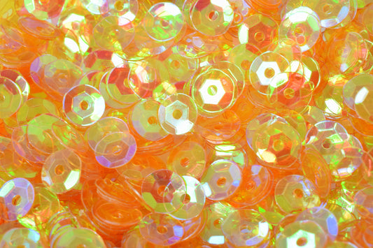 3/4/6mm Translucent Orange Cup Glossy Iridescent Round Sequins/Loose Paillettes,Decorations,garland,applique,trimssewing,theater,costume