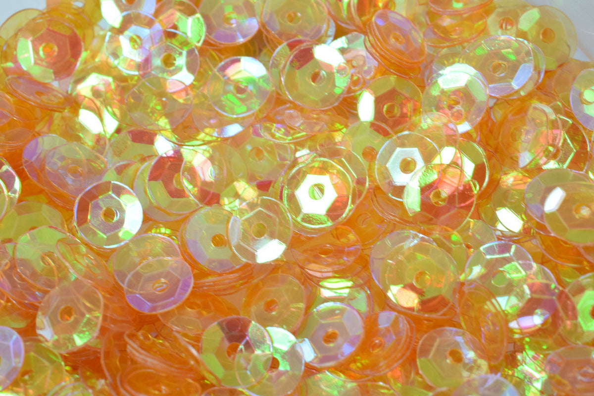 3/4/6mm Translucent Orange Cup Glossy Iridescent Round Sequins/Loose Paillettes,Decorations,garland,applique,trimssewing,theater,costume