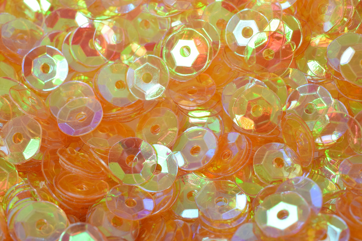 3/4/6mm Translucent Orange Cup Glossy Iridescent Round Sequins/Loose Paillettes,Decorations,garland,applique,trimssewing,theater,costume