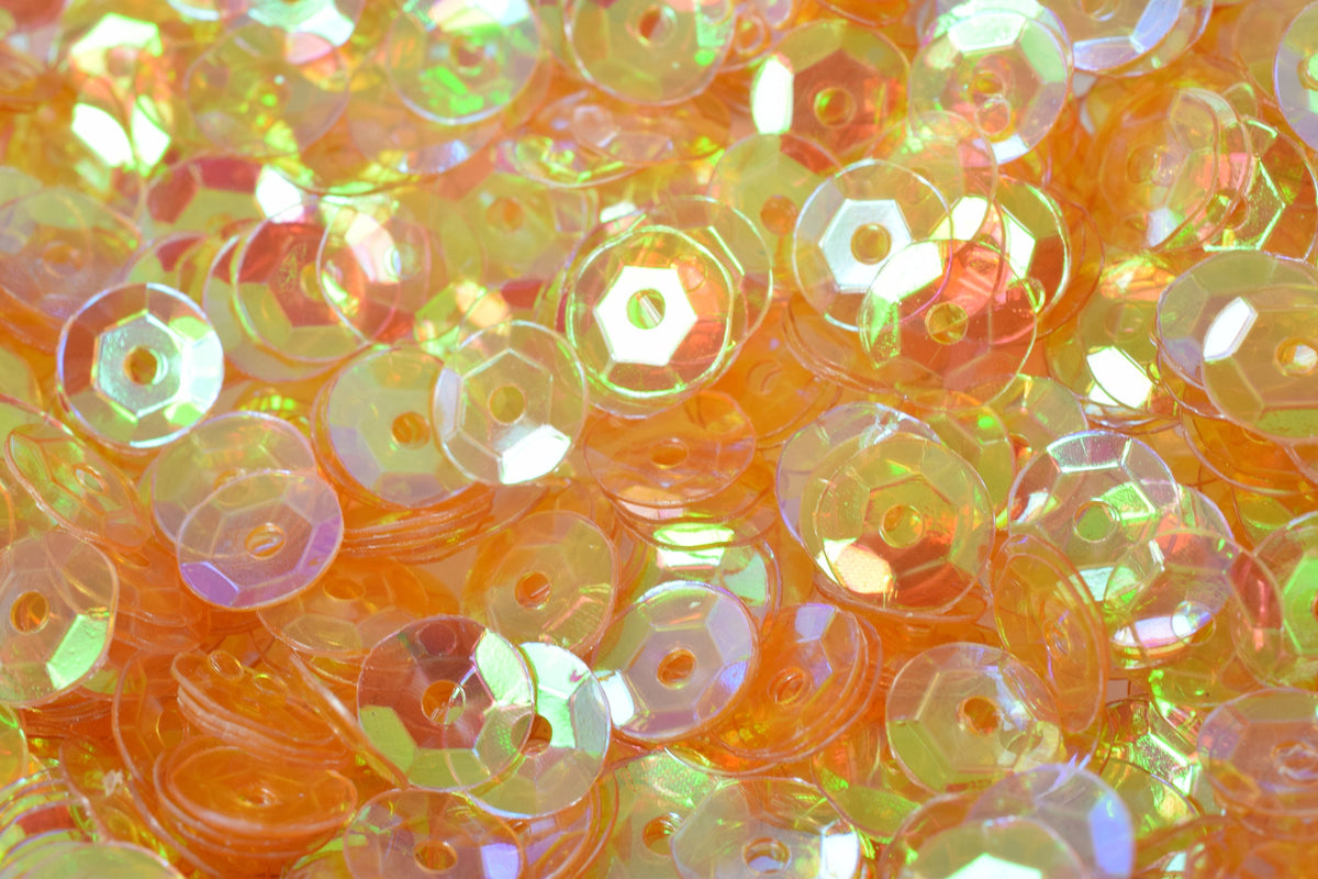 3/4/6mm Translucent Orange Cup Glossy Iridescent Round Sequins/Loose Paillettes,Decorations,garland,applique,trimssewing,theater,costume
