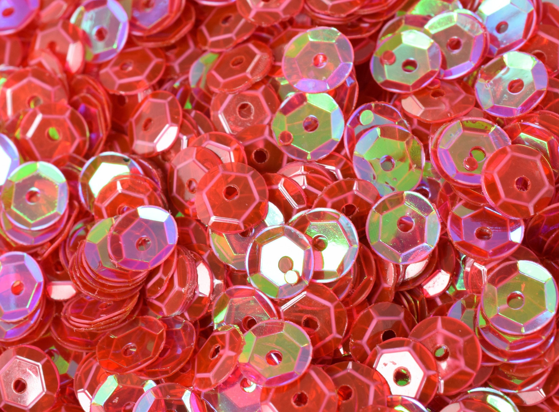 3/4/6mm Translucent Red Cup Iridescent Sheen Round Sequins/Loose Paillettes,Wholesale Sequins,Shimmering Sequin Apparel