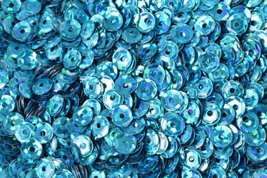 4mm Teal Royal Blue Cup Glossy Iridescent Sheen Round Sequins/Loose Paillettes,Wholesale Sequins,Shimmering Sequin Apparel