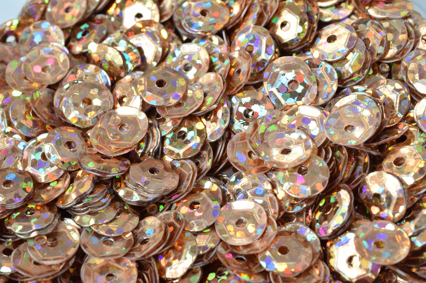 3/4/6mm Light Brown Cup Glossy Iridescent Sequins Sheen Round Sequins/Loose Paillettes,Wholesale Sequins,Shimmering Sequin Apparel