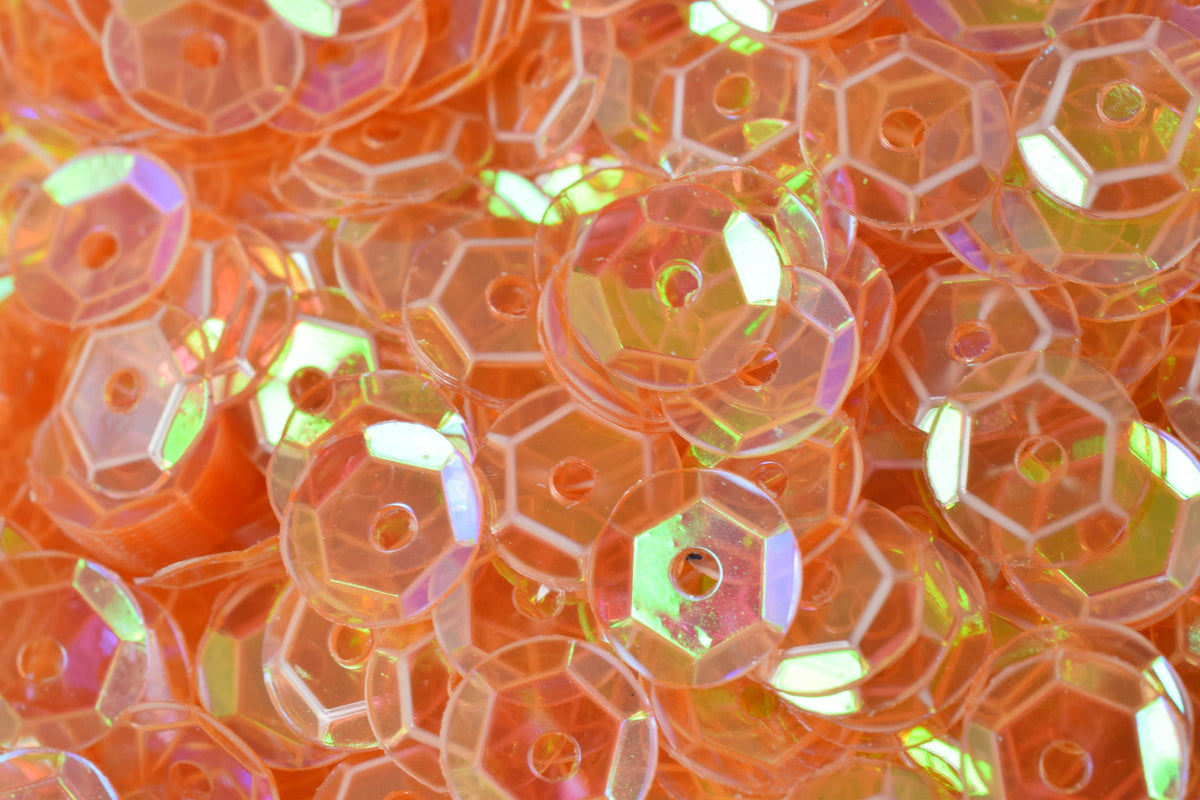 3/4/6mm Light Orange Clear Iridescent Sequins Sheen Cup Sequins/Loose Paillettes,Wholesale Sequins,Shimmering Sequin Apparel,Shoe Decor