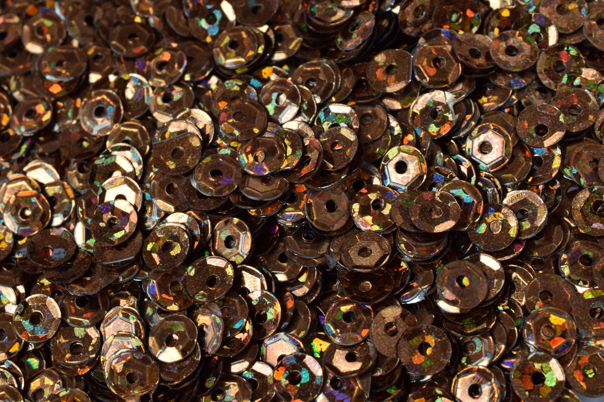 4mm Copper Brown Bronze Multi Cup Iridescent Sequins Sheen Round Sequins/Loose Paillettes,Wholesale Sequins,Shimmering Sequin Apparel