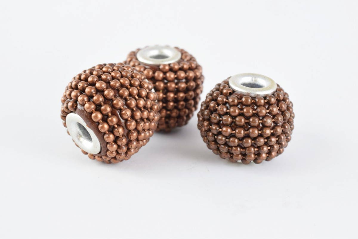 15x13mm Indonesian Clay Beads Handmade Beads 6 PCs, Bohemian Bali Style Jewelry Making Decorative Round Beads