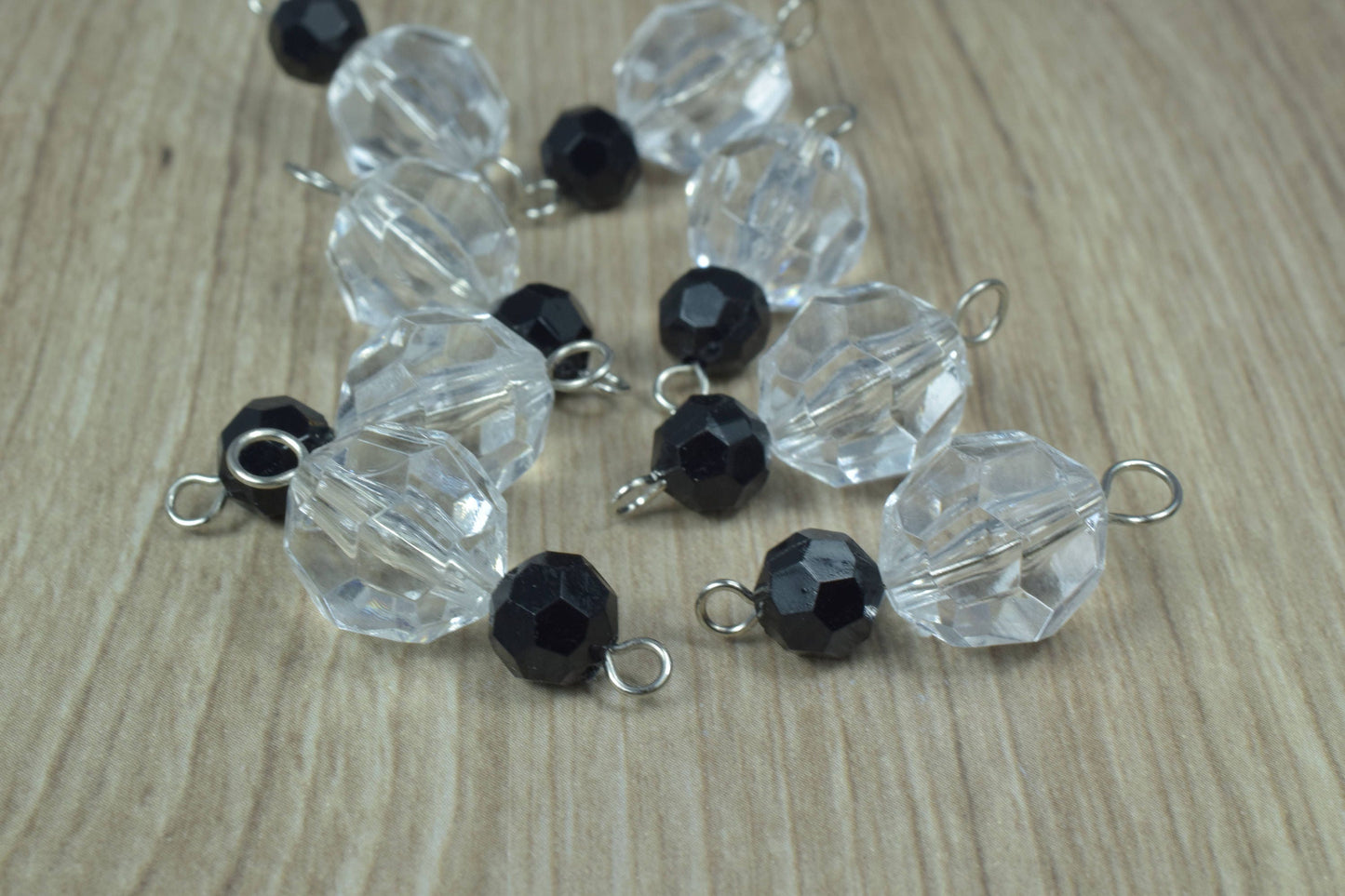 15 x 32 mm Faceted Lucite Plastic Bead Earring Connector Findings/2-Tier Plastic Faceted Plastic Bead Connector/earring findings/eyepin