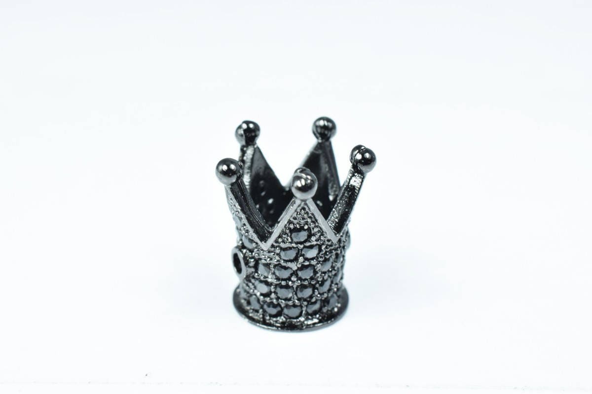 Crown Micro Pave CZ Rhinestone Spacer Beads High Quality 4 Colors