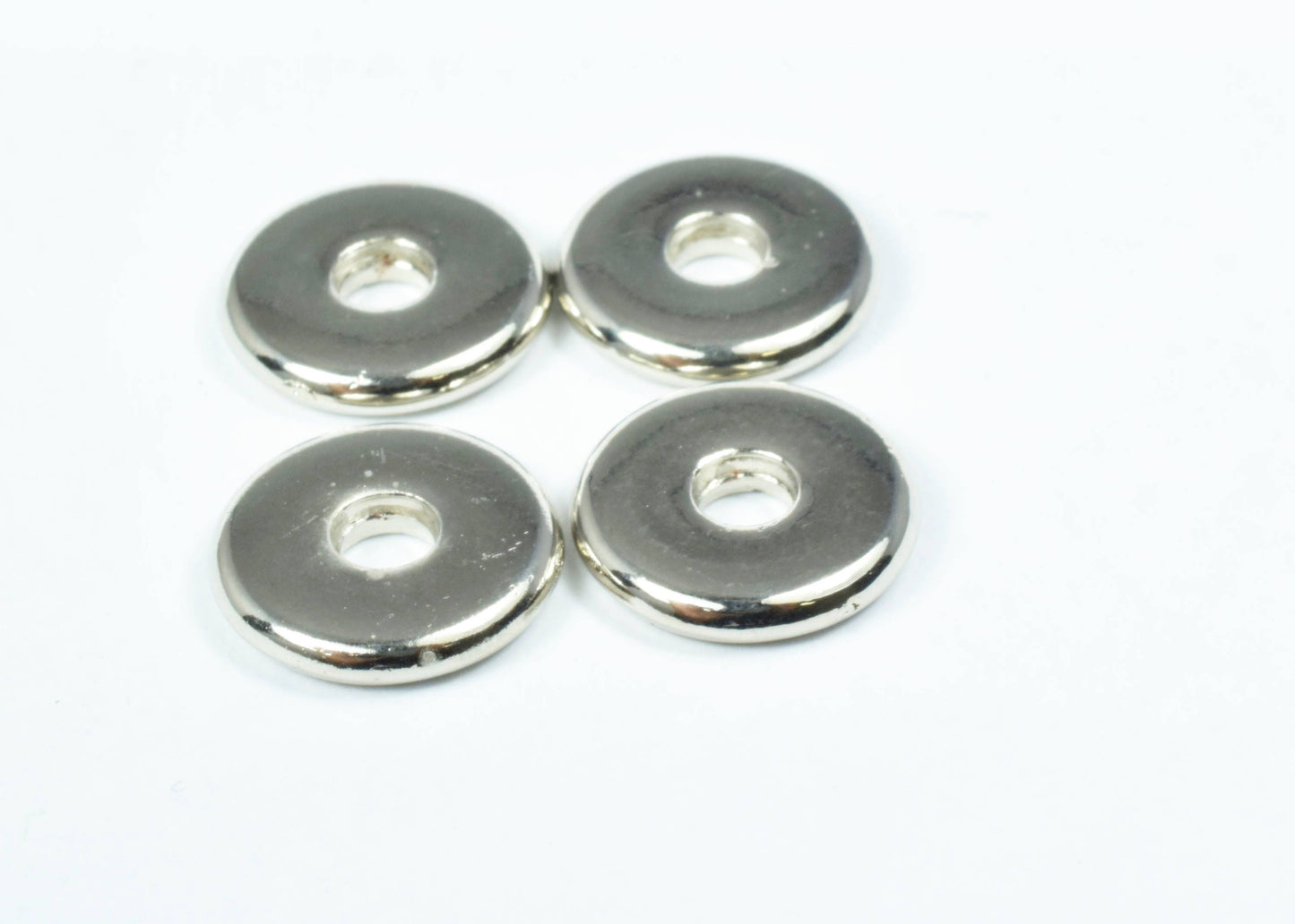 14mm Round Large Hole Silver Plastic Washer Beads, Washer Beads, Washer,Silver Heishi Smooth Disc Britannia Pewter, Silver Spacer Beads