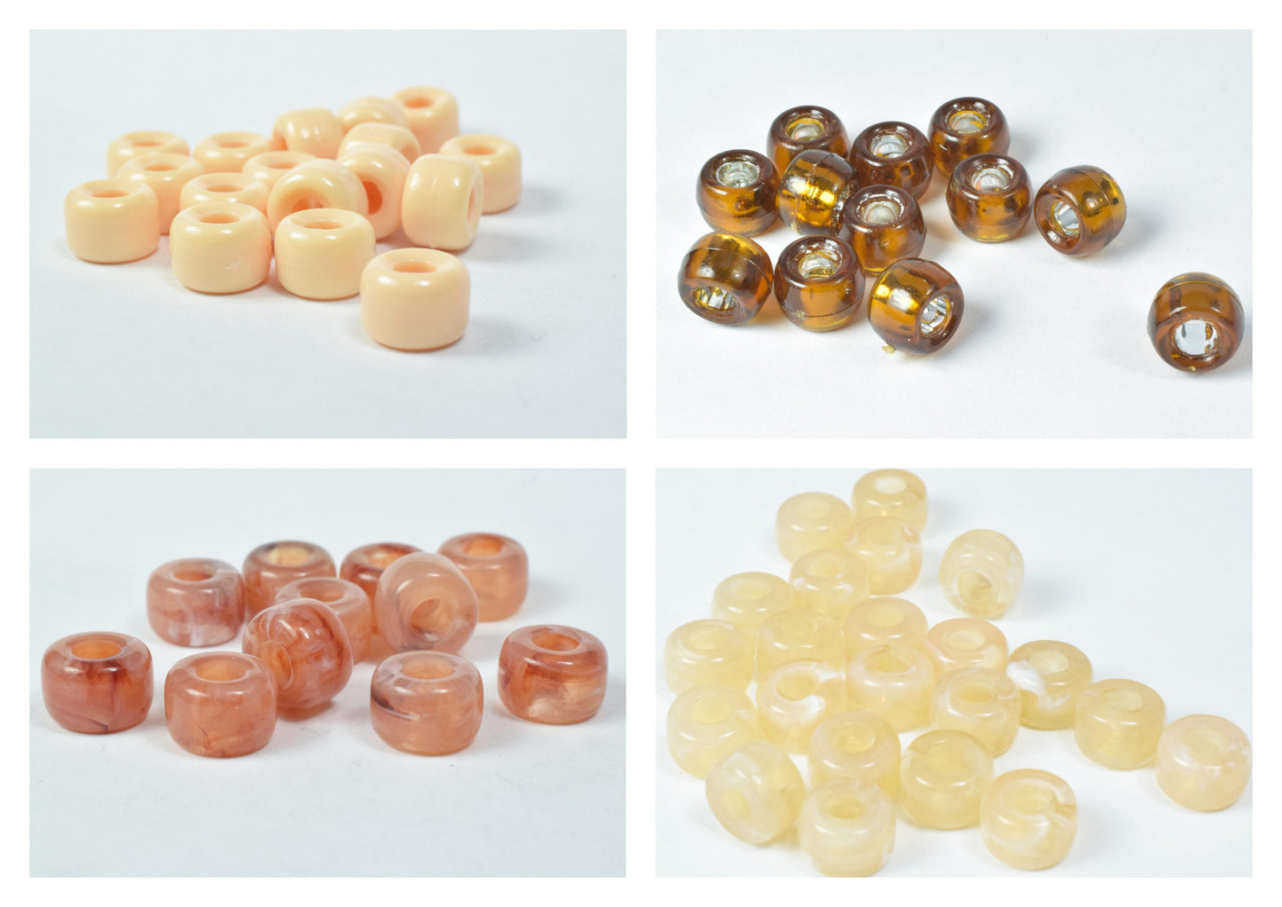 9mm Plastic Pony Beads with smooth surface, Hole size may slightly vary, Wholesale Pony Beads, Vintage plastic beads,