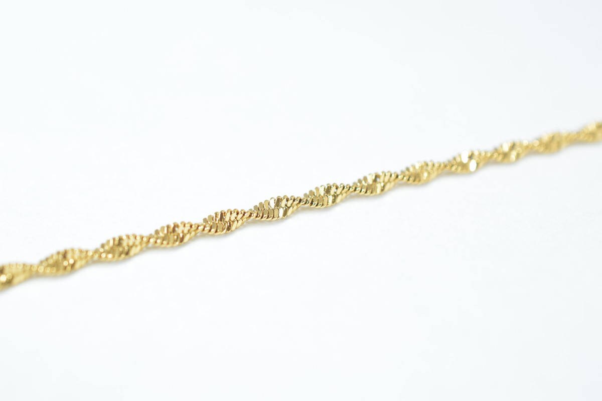 2mm Gold Plated* tarnish resistant Chain 18K GFC069 Sold by Foot