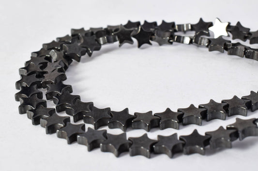 7mm Star Spangled Hematite Beads, Sold by 1 strand of 73pcs, 15.2grams/pk