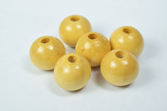 20mm Round Large Hole Wooden Beads, Wooden Beading Tools/Large Hole Wood Beads, Macrame Beads, Round Wooden Beads, DIY,4mm hole size