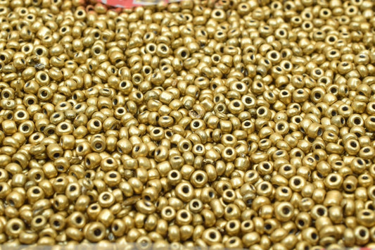 Gold Glass Seed Beads Sizes 8.0/6.0 Sold by 1 LB/ Pound Size 8/0, 6/0