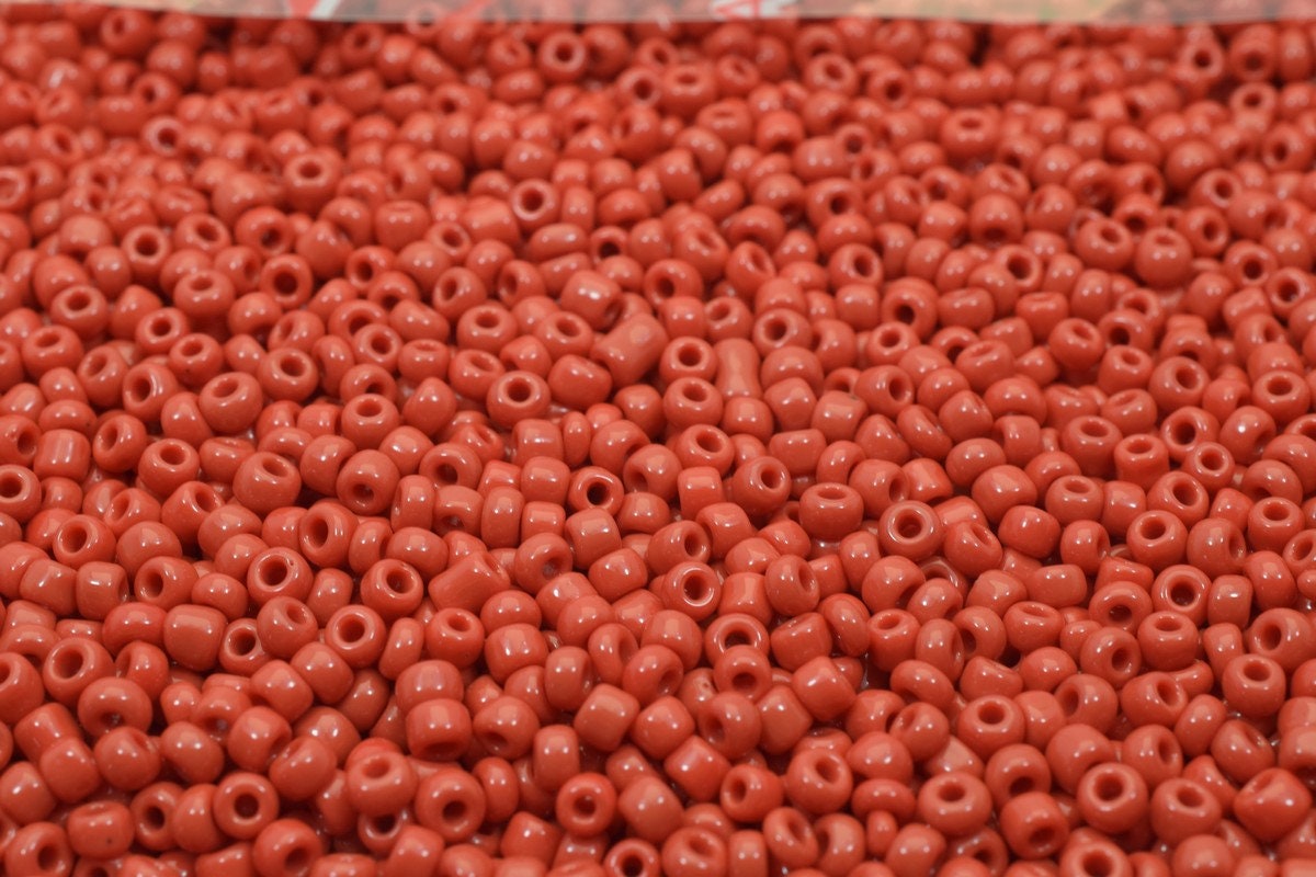 Red Glass Seed Beads Size 8.0 Sold by 1 LB/ Pound Size 8/0 are 2mm to 3mm Beads Item# 789222067175