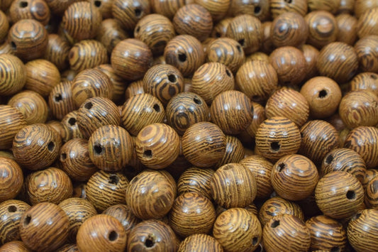 Tiger Wood Grain Beads Sizes 8mm Round Mala Wooden Prayer Beads