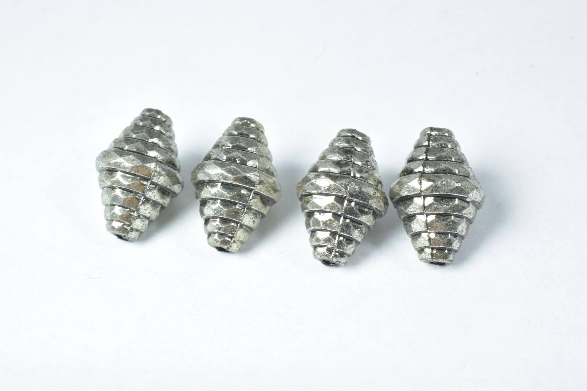 11x17mm Silver Tube Plastic Textured Beads/Plastic Silver Cone Beads/2mm hole size/Sold by 200pcs/Wholesale Beads/Beads/Silver Cyclone Beads