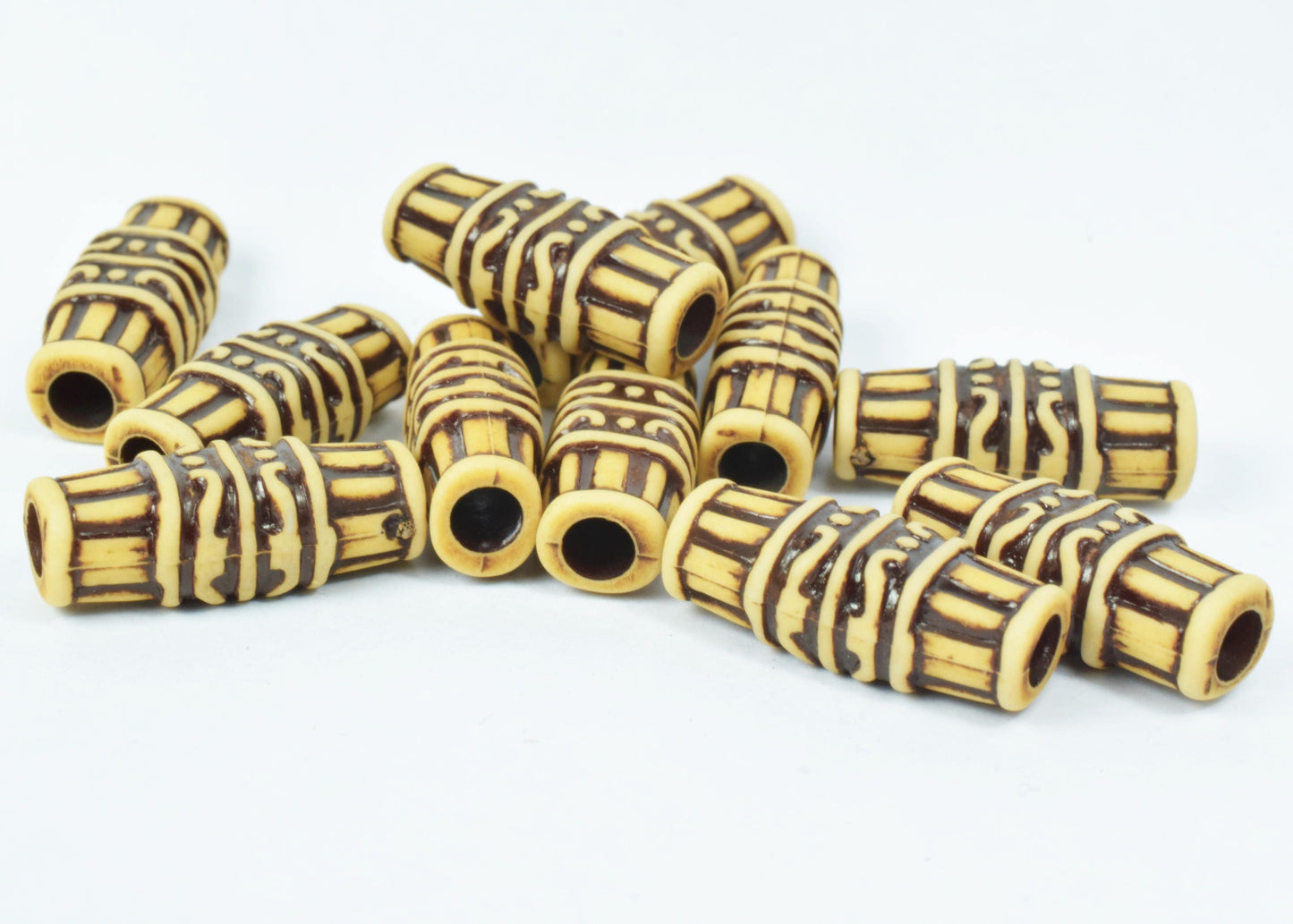 11x26mm African Tube Plastic Resin Beads, Sold by 100PCs, Wholesale beads, Plastic Beads, African Design Beads, 4mm hole opening,