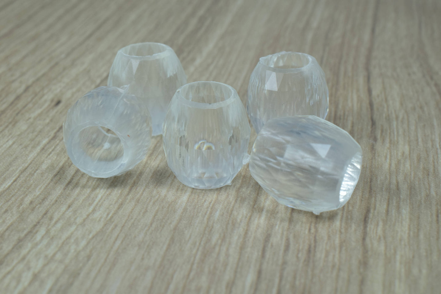 17x18mm Clear Frosty Cut Lucite Plastic Beads, Beads,Vintage large hole,Plastic Clear Beads,Wholesale Clear Beads,Grooved Tube Beads,