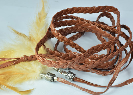 66"inch Faux Leather Native American Inspired Braid Cord/Unity Wedding Braid/Marriage Braid/Unity Rope/Vegas Weddings/Feather Weddings