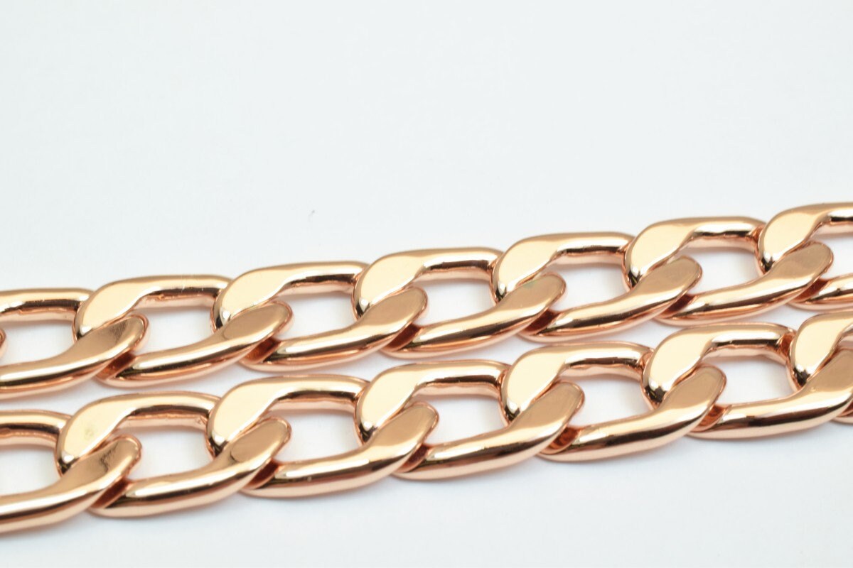 18K Rose gold filled EP tarnish resistant Chain 23.5" Inches Long 10mm Width 3mmThickness CG245