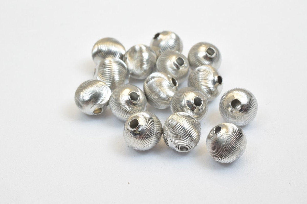 100 PCs Steel Plated Carved Round Beads 8mm/10mm Diamond Cut