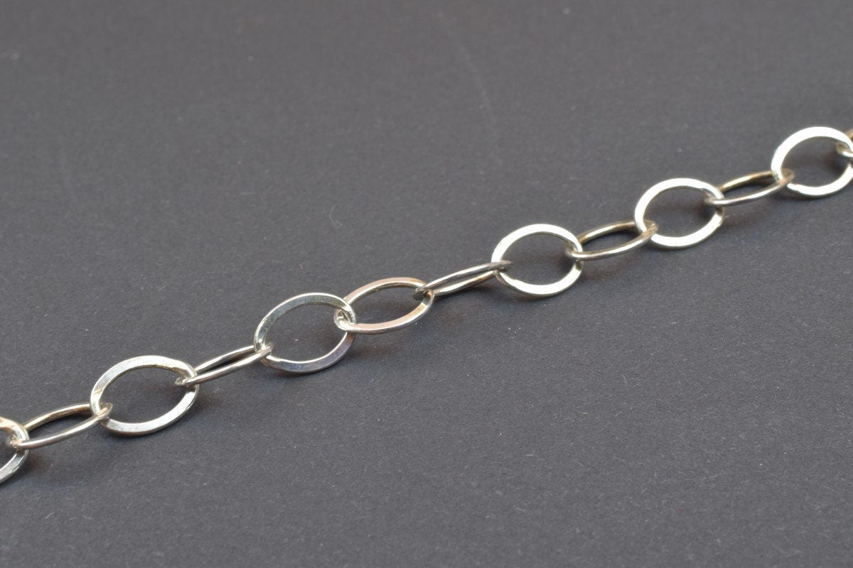 925 Sterling Silver Chain With Rhodium Filled On Top for Jewelry Making By Foot MADE IN ITALY Item# SSC019R