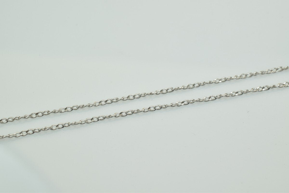 925 Sterling Silver Chain With Twisted Rhodium Filled Plated On Top for Jewelry Making By Foot Item# SSC029R