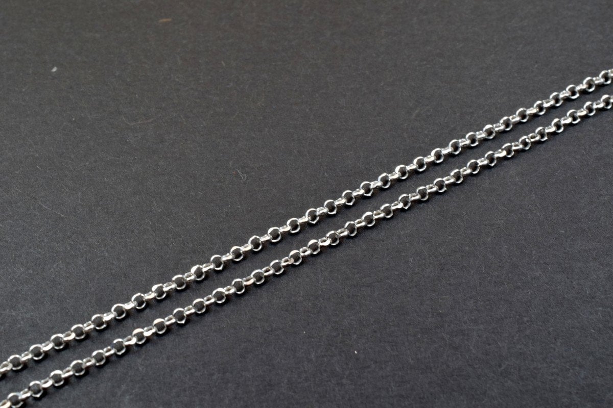 925 Sterling Silver Chain With Rhodium Filled Plated On Top for Jewelry Making By Foot Item# SSC047R
