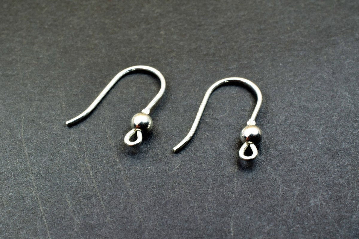 Earring Hook Wire 925 Sterling Silver 18mm Earring Hook Earring Finding For Jewelry Making Made in Italy SS4008