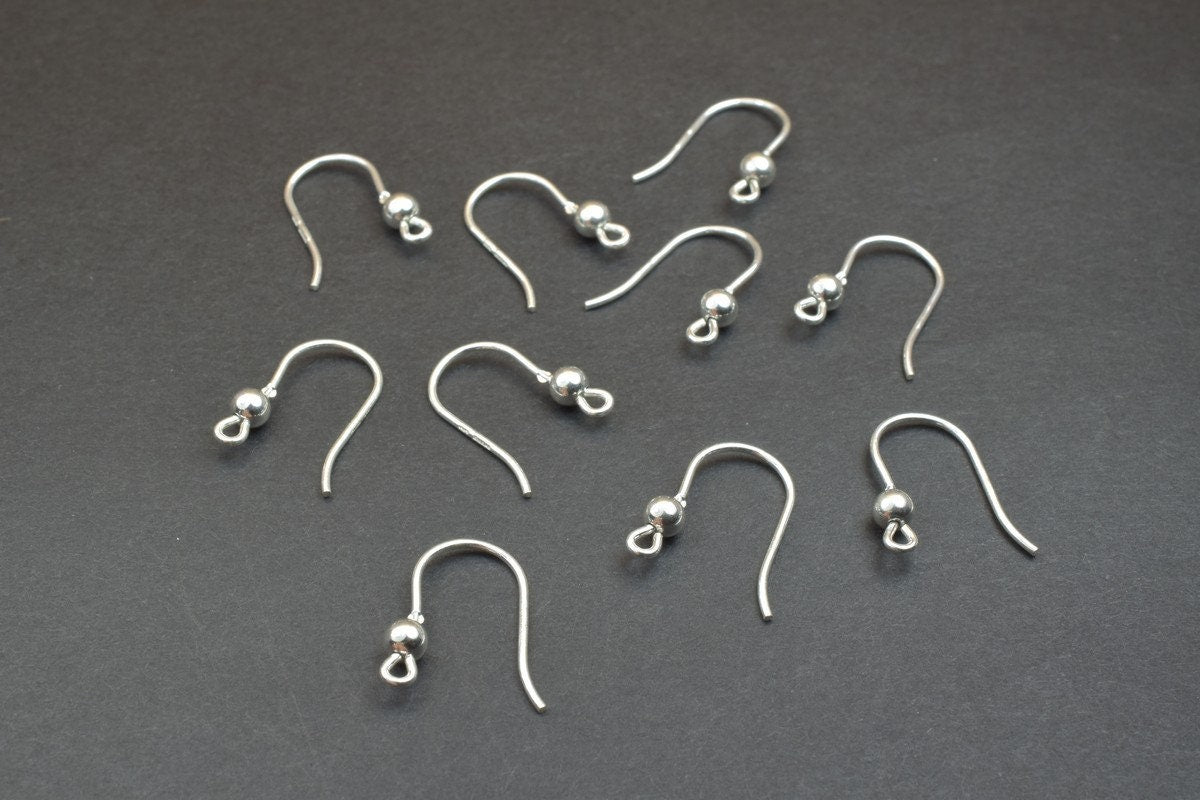 Earring Hook Wire 925 Sterling Silver 18mm Earring Hook Earring Finding For Jewelry Making Made in Italy SS4008
