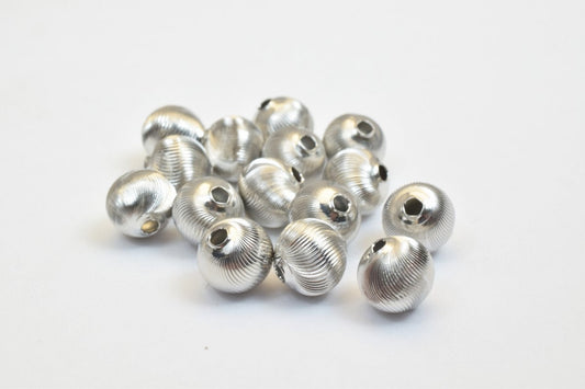 100 PCs Steel Plated Carved Round Beads 8mm/10mm Diamond Cut