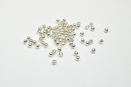 600 PCs Nickel Plated Plain Round Beads 2.5mm Hole Size 0.5mm to 0.8mm For Jewelry Making