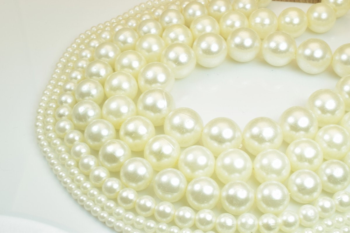 Acrylic Plastic Pearl Creamy 5mm/6mm/10mm/16mm/18mm/20mm Round Loose Spacer Beads Sell for Decoration/Wedding Party/Jewelry Making#A