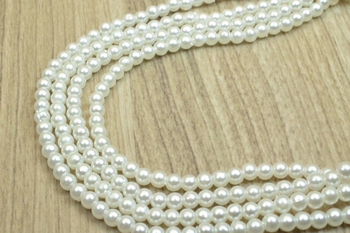 4mm White Ivory Plastic Pearl Beads Resin Plastic Bubble Gum Beads Sell for Decoration and Wedding Part or For Jewelry Making Item# E