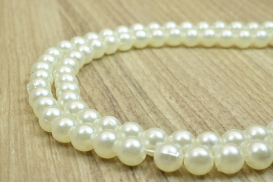 6mm Creamy Plastic Pearl Beads Resin Plastic Bubble Gum Beads Sell for Decoration and Wedding Part or For Jewelry Making Item# E