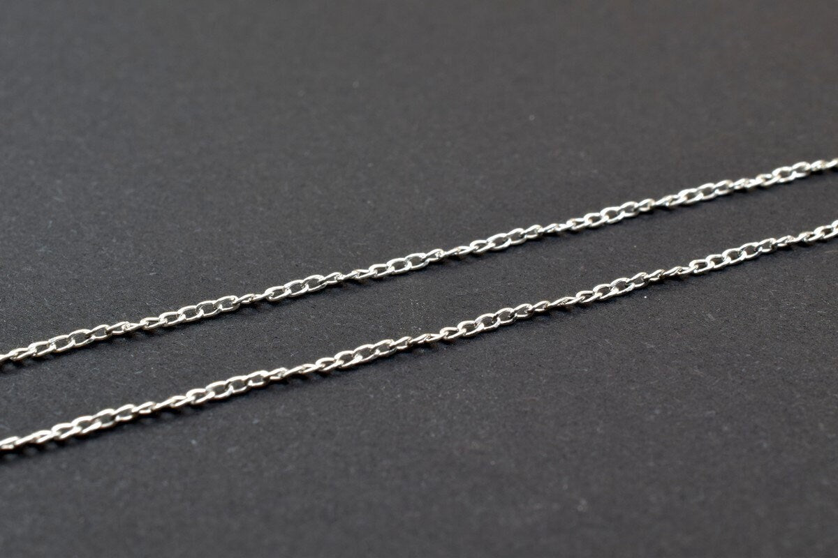 925 Sterling Silver Chain With Twisted Rhodium Filled Plated On Top for Jewelry Making By Foot Item# SSC029R