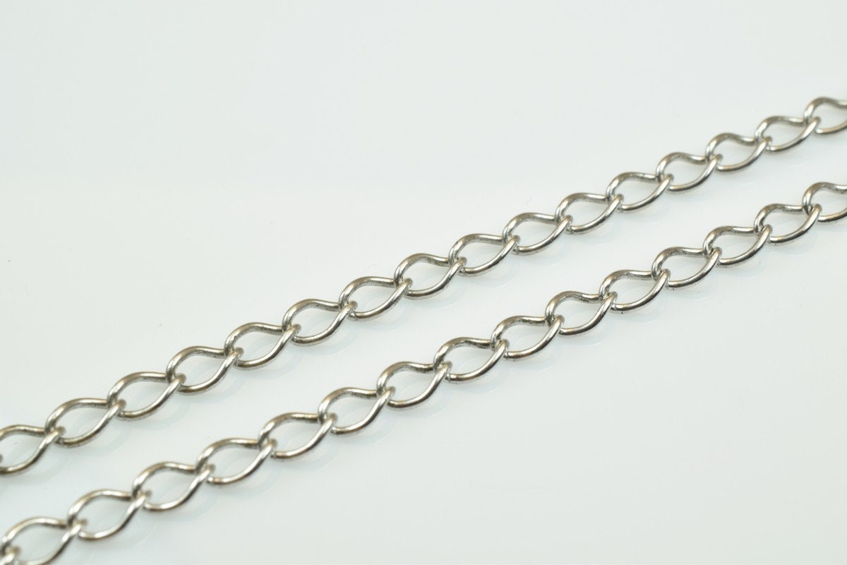 925 Sterling Silver Chain With Rhodium Filled Plated On Top for Jewelry Making By Foot Item# SSC031R