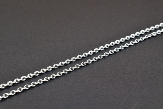 925 Sterling Silver Chain With Rhodium Filled Plated On Top for Jewelry Making By Foot Item# SSC041R