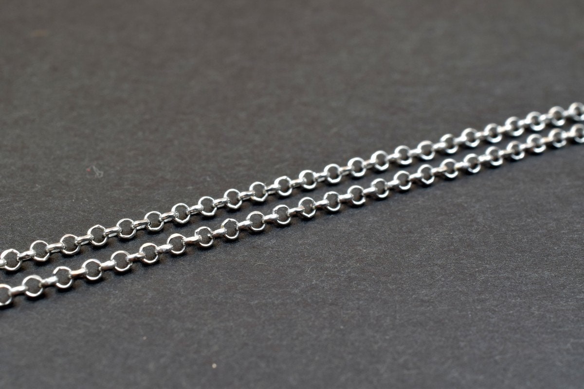 925 Sterling Silver Chain With Rhodium Filled Plated On Top for Jewelry Making By Foot Item# SSC047R
