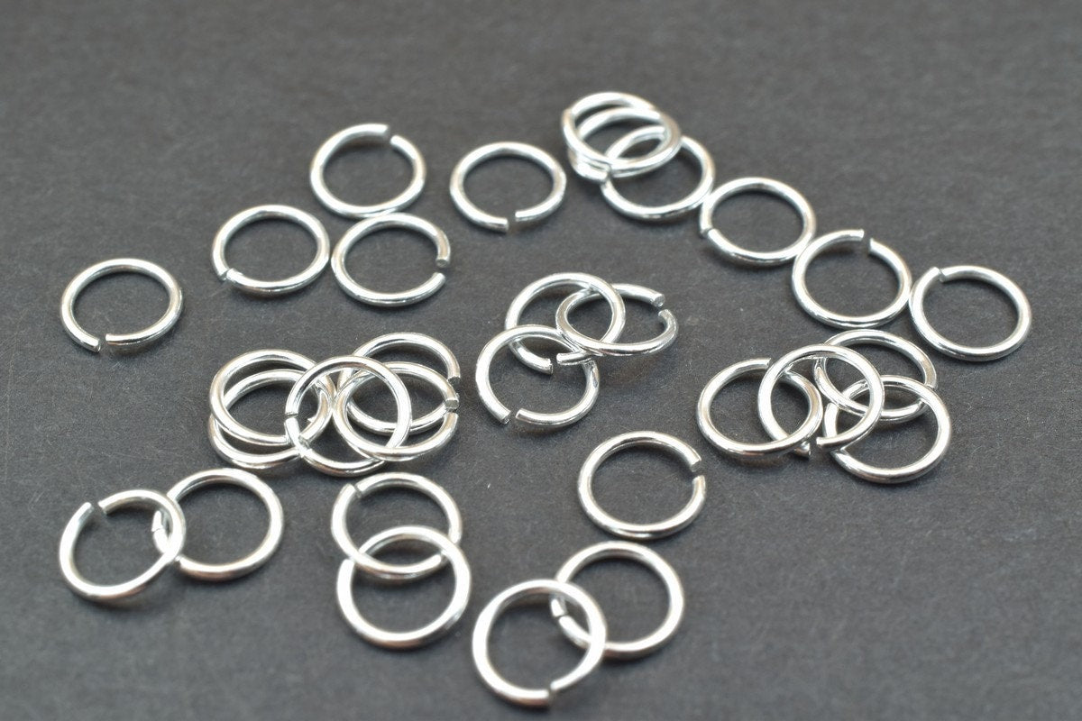 Open Jump Ring 3mm Outer, 2mm Inner 925 Sterling Silver 18 Gauge/1mm Made in Italy For Jewelry Making SS3002