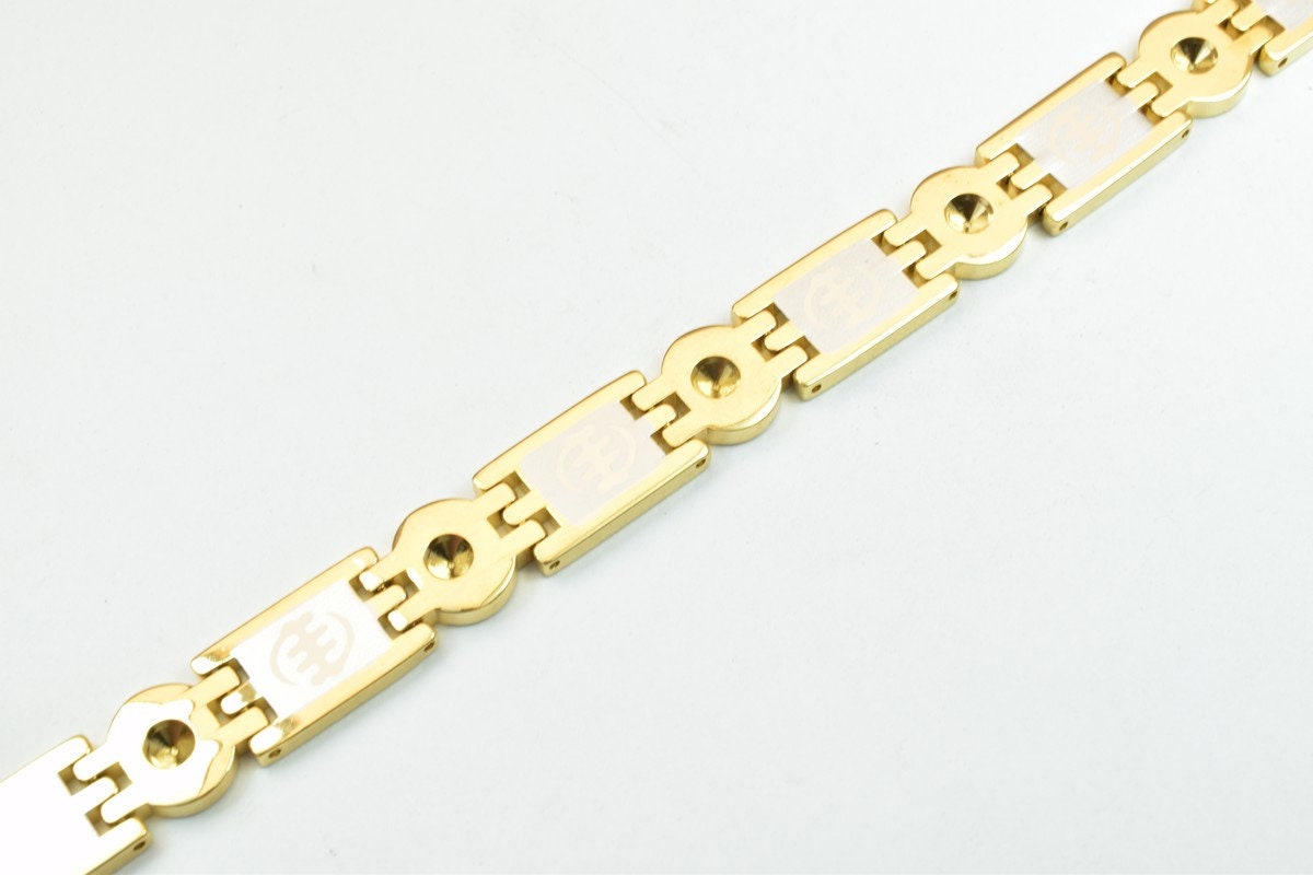 Stainless Steel Chain Gold and Silver Size 7" Inch Width 9.5mm Thickness 2mm findings for Stainless jewelry making BG57