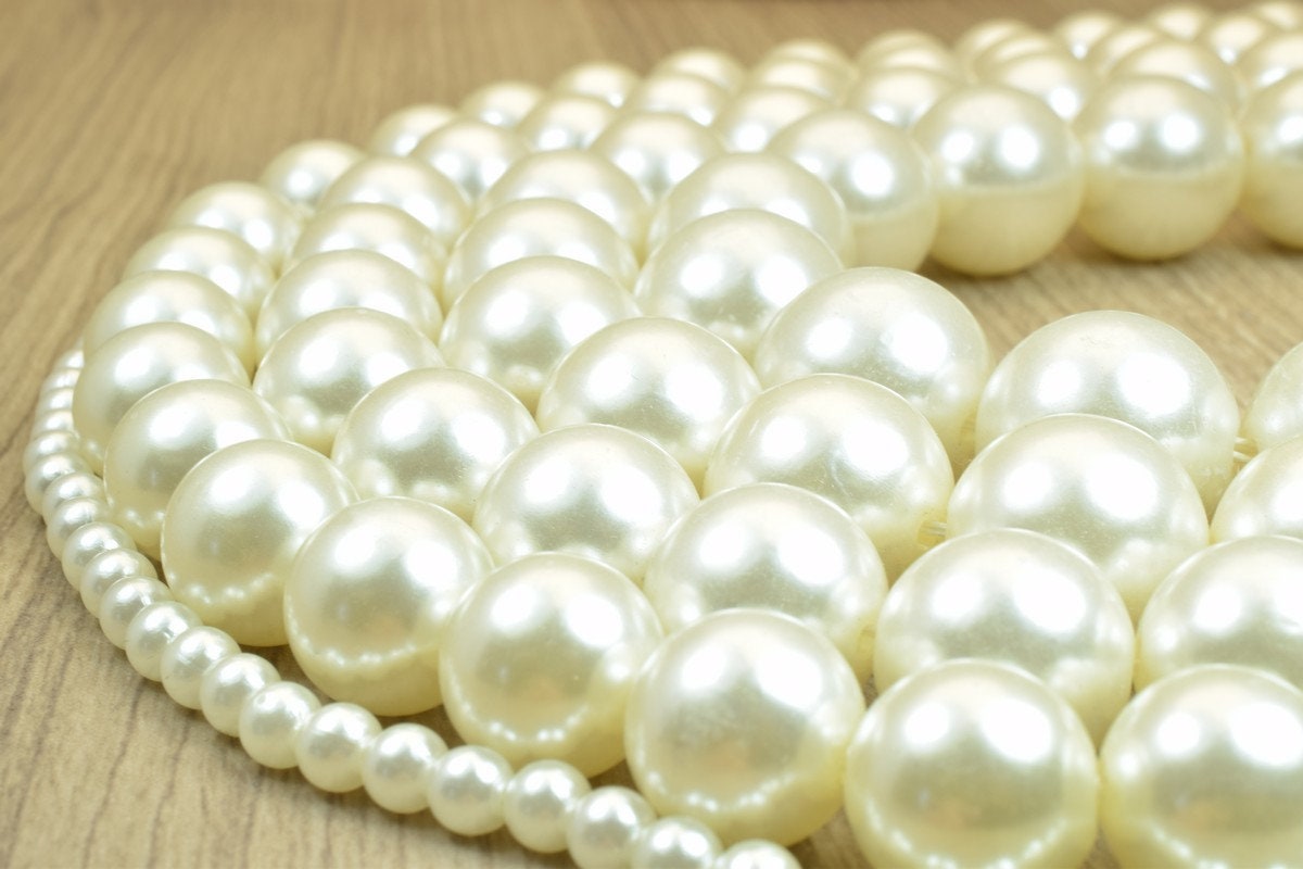 Creamy Acrylic Plastic Pearl 6mm/16mm/18mm/20mm/22mm Round Loose Spacer Beads Sell for Decoration/Wedding/Jewelry Making#C