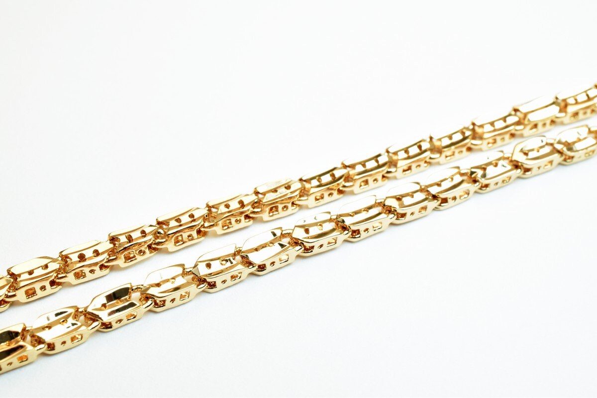 Pinky Gold Filled EP Chain 18KT Gold Filled Size 18.25" Long 3mm Width 2.5mm Thickness For Jewelry Making Item #CG318